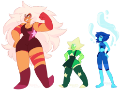 jasker:  mmmmm so ive had a few asks about new crystal gem outfits so FINALLY! here they are! new COMPLETE homeworld crystal gemmMMMmMms *o*