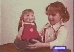 yourroyalpenis:  sixpenceee:  Baby Laughs-A-Lot was a toy designed to entertain children. But the creepy commercial is what made it the basis of many urban legends & myths of this doll being evil, possessed and scary.  The commercial itself maybe