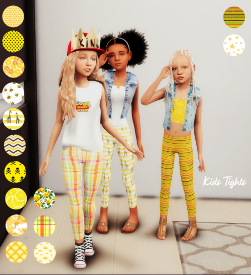 littletodds: Kids Tights - Yellow Version - Requires Sulani 15 Swatches Patterns @annett85 Simfilesh