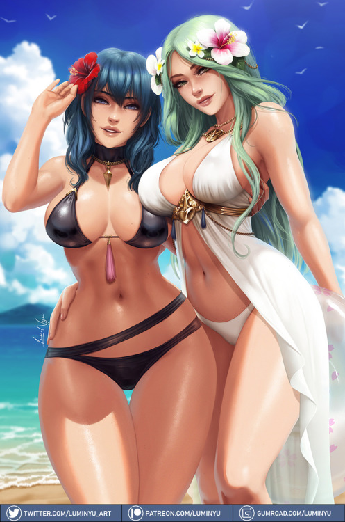 luminyu-art:    ～Summer Rhea &amp; Byleth - July 2021 patreon reward ～● If you like what I draw, you can share and reblog my art to support me :3● Follow me on my other social medias to stay updated for streams and news.● Consider pledging to
