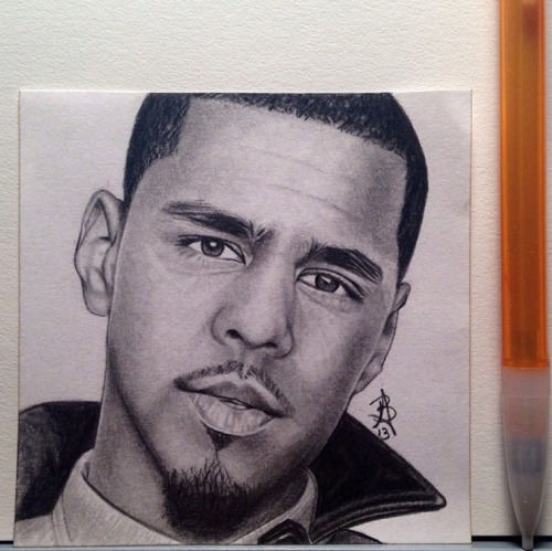 My post-it drawing of J.Cole Please follow me on Instagram @wega13art :)