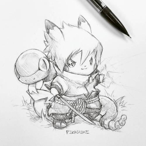 #Pikasuke of the #HiddenLeaf . #coffeesketch #pikachu #sasuke #crossover #oh #and #ekans