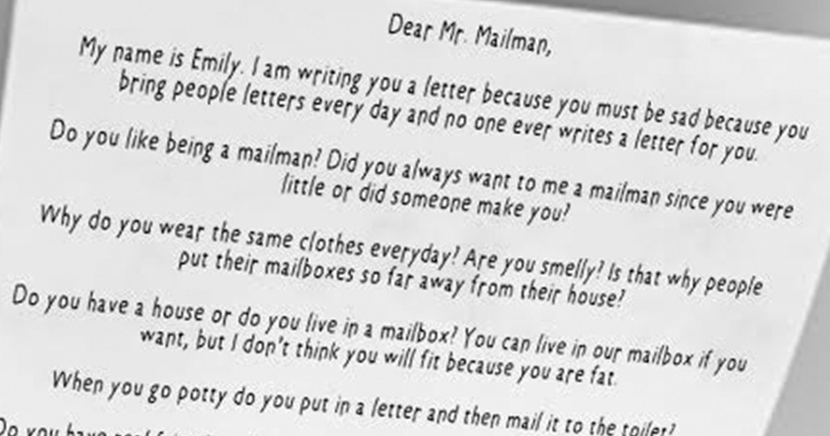 Adorable! This Little Girl Wrote A Letter To Her Mailman That Will Break Your Heart! So cute!