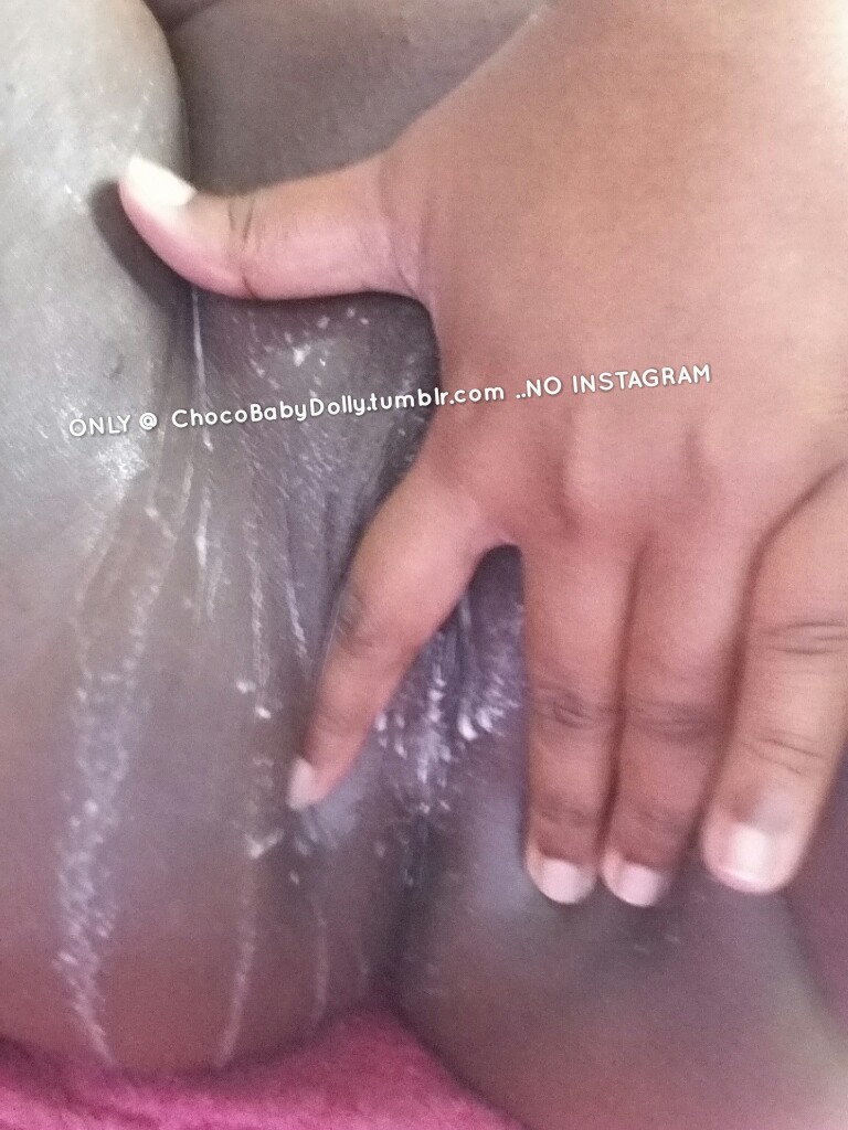 chocobabydolly:  Milk on my chocolate skin…but i wish it was your cum..i guess