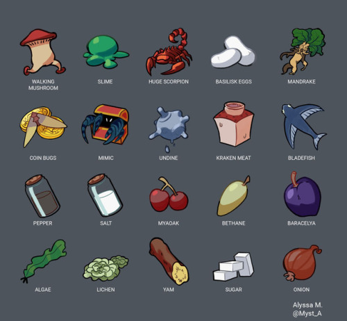 mystei:Et voilà! 50 game icons based on Dungeon Meshi. It took longer than I expected