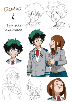 chachacharlieco: Ochako And Izuku Just trying