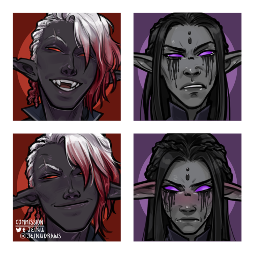 A set of icons for the drows Eclave and Voern! Commissions for burgeronus on instagram.
