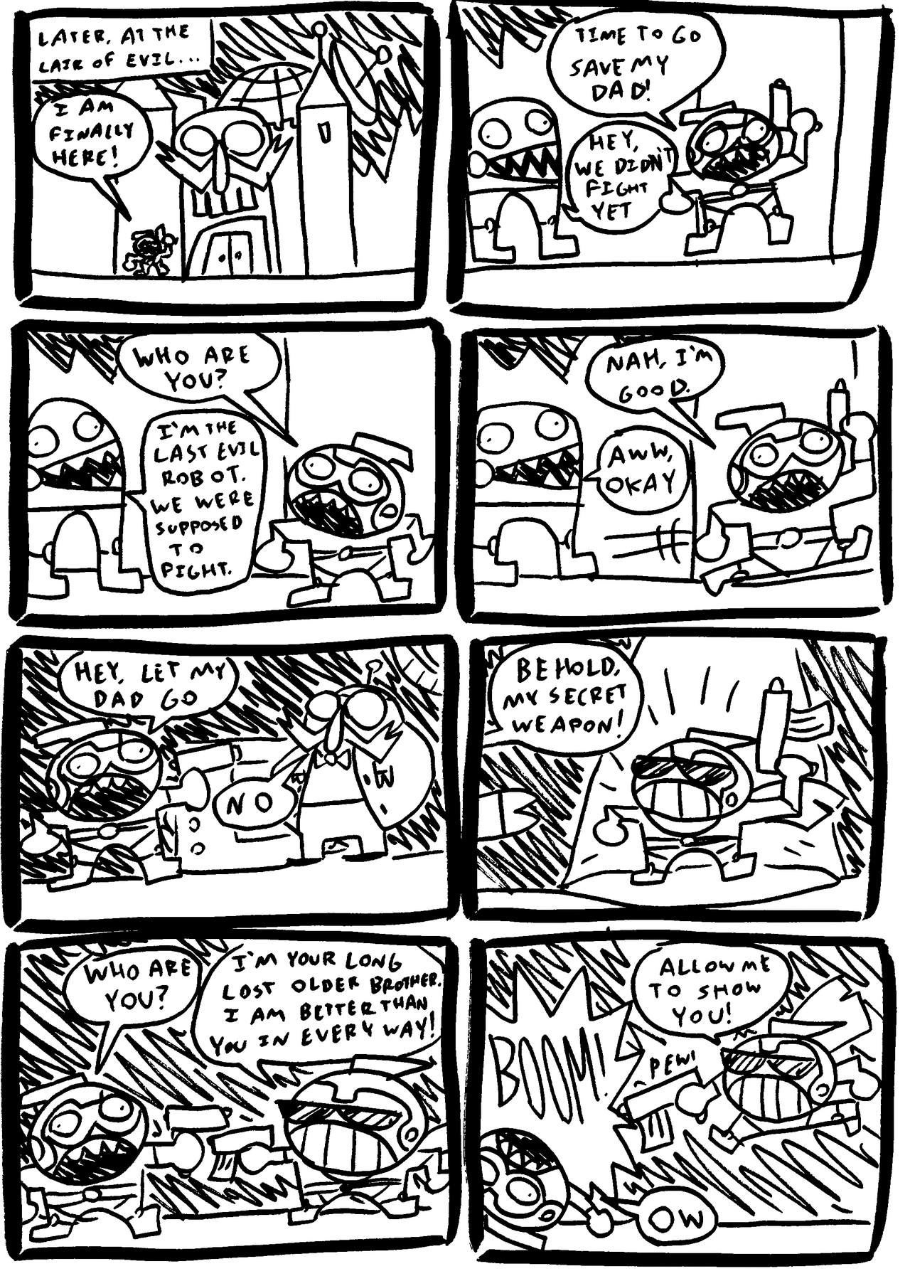 Here’s a dumb comic I made for school. My main goal was to make an, “Anti-Story”.