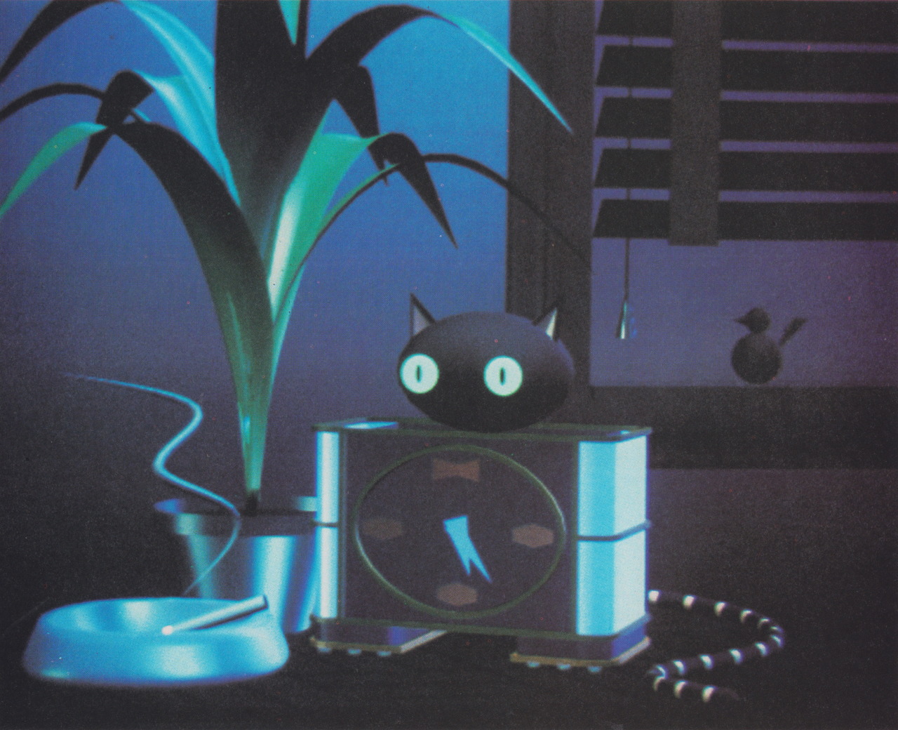 palmandlaser:
“ From Creative Computer Graphics (1984)
“Cat Clock. Glen Entis, Pacific Data Image, 1983.
” ”