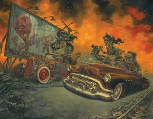 hotrodzandpinups:  welcome2creepshow:  Artwork by Doug P’Gosh 