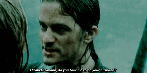 williamturnerdaily:Will Turner, do you take me to be your wife? In sickness and in health… with heal