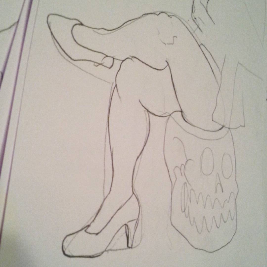 Here&rsquo;s a drawing of Kristi Lyn&rsquo;s legs from Dr. Sketchy&rsquo;s