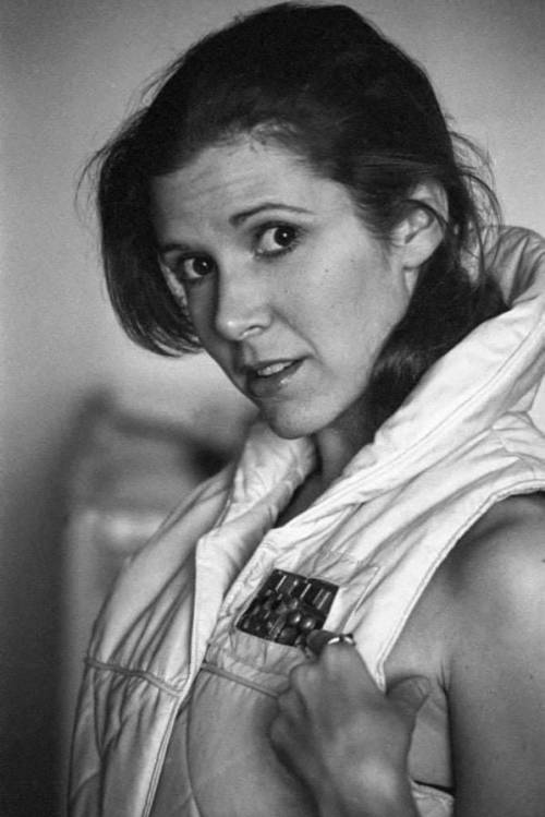 theorganasolo:Carrie Fisher in Princess Leia’s vest from The Empire Strikes Back