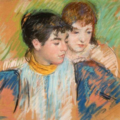 Mary Cassatt  -  The Two Sisters,  ca. 1893 American, 1844-1926 Pastel on paper