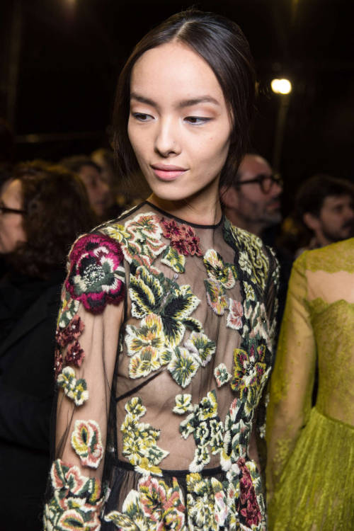 runwayandbeauty: Fei Fei Sun - Backstage at Valentino Fall/Winter 2014-15, PFW Source: fashionmag