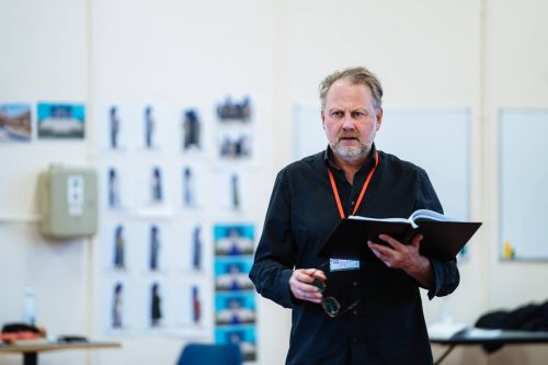 Julius Caesar rehearsal pics &copy; Helen MurrayAnna Crichlow as BrutusCharlotte Bate as Cassius