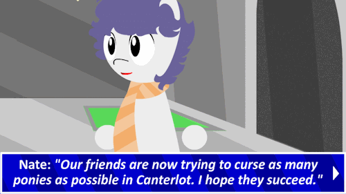playwithfluttershy:  Results: Hide: 51 votes (in the library: 1 vote).   Stay here: 22 votes. OCs: Vincent: http://discordin.tumblr.com/ Nate: http://ask-nate-the-chicken-wings-pony.tumblr.com/ What should they do? Should they go to Canterlot or stop