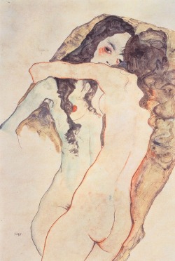 frigorism:  Egon SchieleZwei sich umarmende Frauen (Two women embracing) 1911