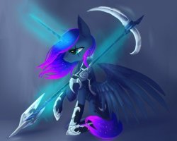 mylittleponyoficialg4: armored moon by nutty-stardragon