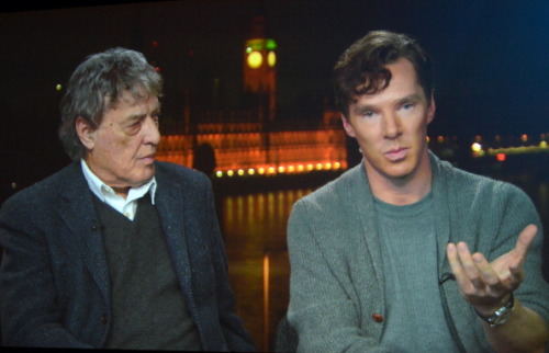londonphile:deareje:Writer Tom Stoppard and actor Benedict Cumerbatch speak during the HBO Winter 20