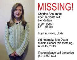 kelsbelsblondie: clapchat:  Guys I don’t have a lot of followers but please, PLEASE reblog this. This little girl is missing from our town and no one can find her. I know I only have a few followers that actually live near me but anything helps. Please.