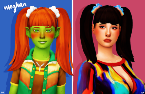 berryconfetti: Recolours of @cowconuts ‘ Meghan hair  and @verdigriss ‘s 