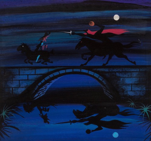 weirdlandtv:Mary Blair concept art for 1949 Disney feature, THE ADVENTURES OF ICHABOD AND MR. TOAD.