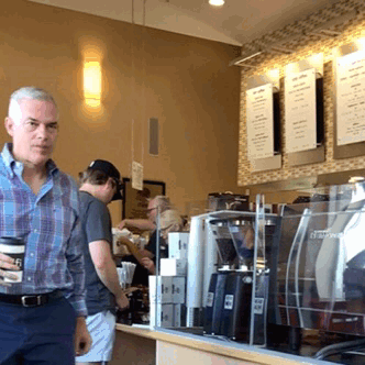 daddiesonthego: Serious Palm Springs Coffee Shop Daddy taking his coffee to go as he gets started wi