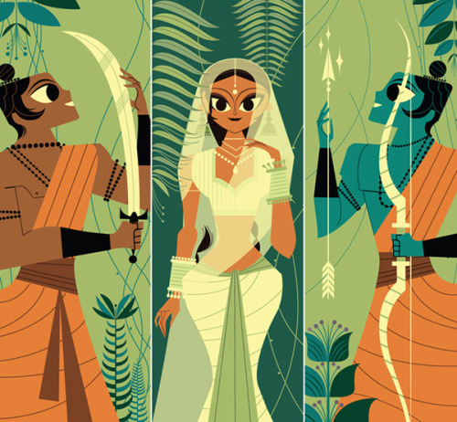 elvisomar:Sanjay Patel makes amazing illustrations from the Ramayana. If you haven’t read it, 