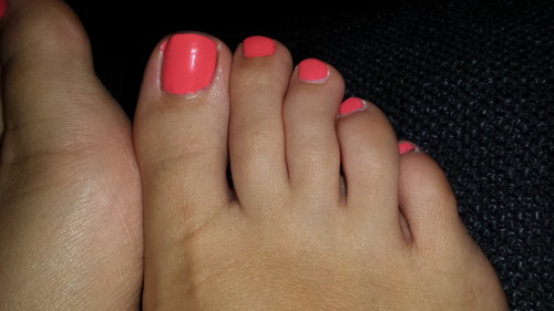 whatisnotsaid:  Her sexy pink toenails feet, all to warm up with my hot cum <3 <3 <3 *Old p