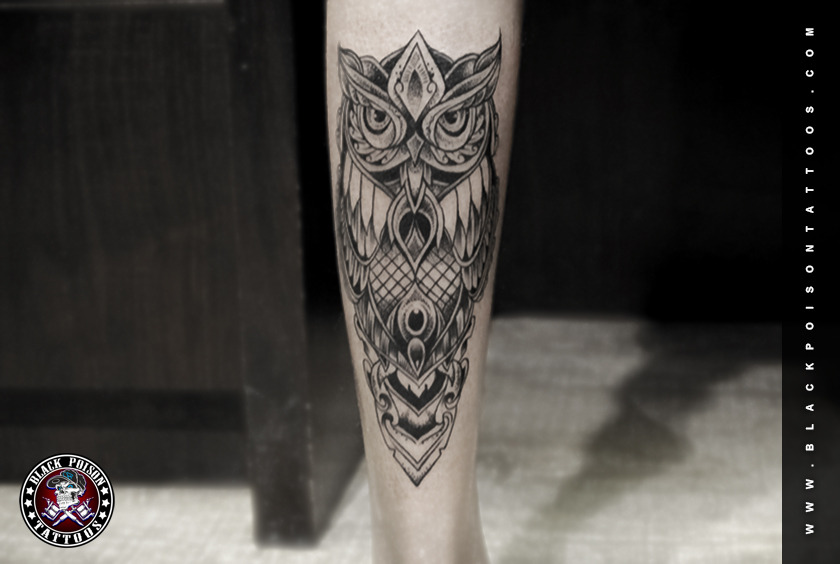 Black Poison Tattoos — Owl Tattoo The owl is the wisest of all birds...