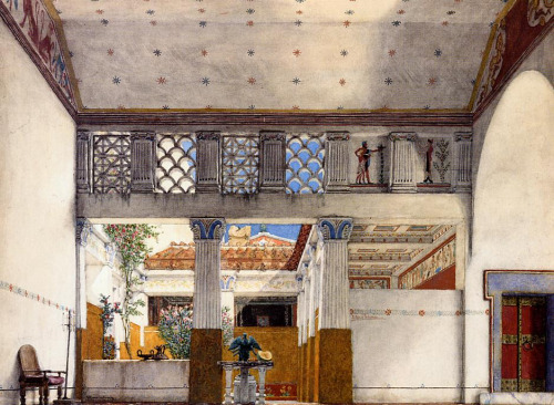 Interior of Caius Martius House, 1907, Lawrence Alma-Tadema