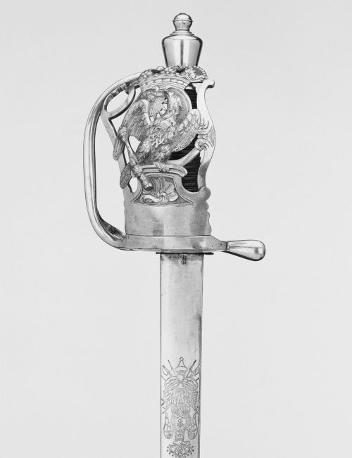 art-of-swords:Cavalry SwordDated: 1732-97Culture: PrussianMedium and techniques: gilt brass, steel, 