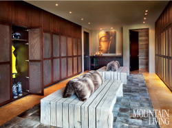 georgianadesign:Luxe ski room by architect Reid Smith. Mountain Living.  This would make an awesome master closet :)