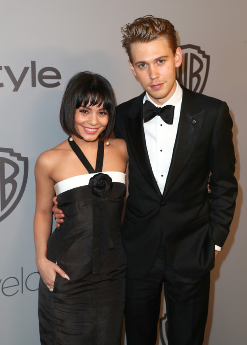 Vanessa Hudgens and Austin Butler attend the 2018 InStyle and Warner Bros. 75th Annual Golden Globe 