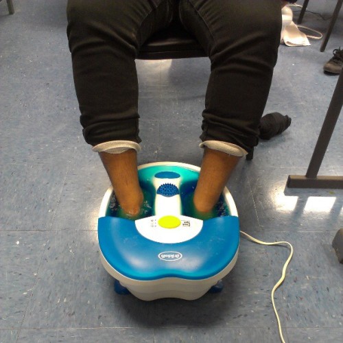 Pedicure. #cosmetology #school #class #drscholls #blue #insta #feet #instamood #massage @forever_seb