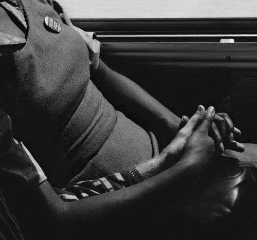 nobrashfestivity:  Bob Adelman, Freedom riders clutch hands on Route 40 between Baltimore and Washington, D.C   