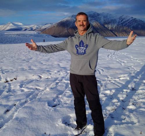 colchrishadfield: Proudly wore my Leafs Centennial hoodie at 81° North on a Cdn Arctic glacier. 