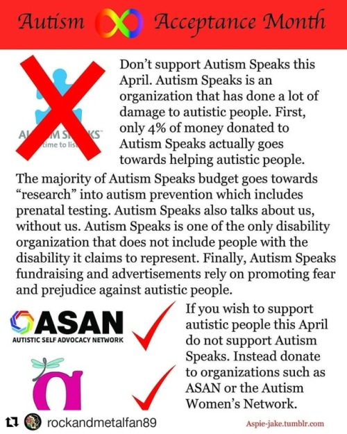 #Repost @rockandmetalfan89 (@get_repost)・・・#boycottautismspeaks #autismacceptancemonth #actuallyauti