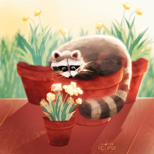 another-eclipse:Flower Raccoon - another prompt from @kiasue and @downtownartt! Swipe to see other p