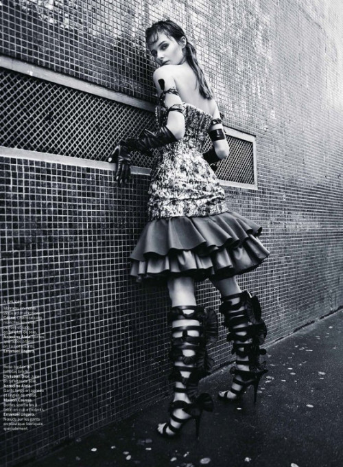 designerleather: Vasilisa Pavlova for Stylist France - Emanuel Ungaro leather boots