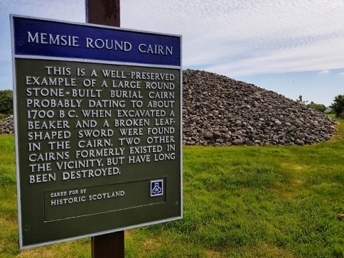 Memsie Burial Cairn, Memsie, Scotland, 29.5.18. A large and well preserved burial mound; one of a nu