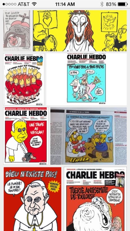 somesocialjusticebullshit:  As a Roman Catholic I find it hilarious that people call me intolerant for standing behind Charlie Hebdo, when they’ve drawn insulting caricatures about my religion as well.