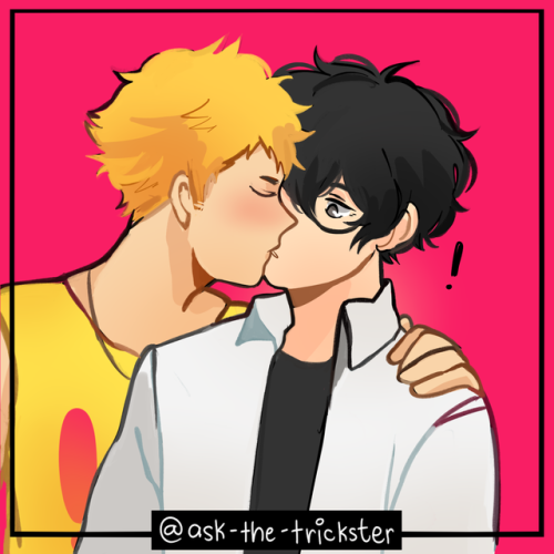 askvulgarboy: bunch of kisses for @askalleycat @ask-theemperor and @ask-the-trickster!! just a ryuji