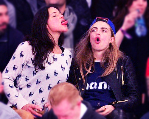 englishnewyawker:  half-naked-and-not-so-famous:  colieolie:  sweetcoffeelips-deactivated2017: Michelle Rodriguez and Cara Delevigne at NBA Knicks game.  SHUT THE FUCK UP   Yeah I definitely ship them  Caraaaaaaaaaa