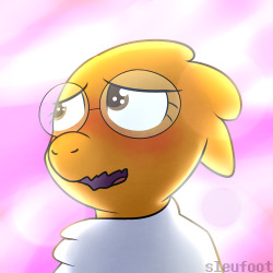 sleufoot:Look at the cute anime dinosaur I had some spare time to do some drawing and I thought “hey I haven’t drawn Alphys for a very long time” and now here we are.  I actually had to look up “anime sparkles” to make this. &lt;3