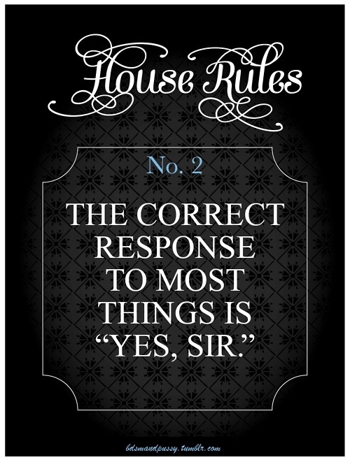 lilsubwhore: I love these rules. Whilst i do not have someone to enforce them in my life right now, 