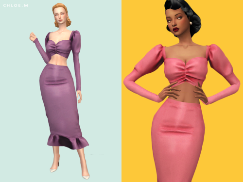 ChloeM-Vintage SetCreated for :The Sims412 colorsHope you like it!Download:     TOP     SKIRTPLEASE 