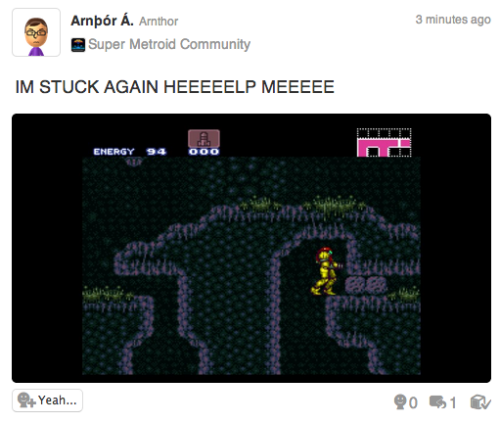 sunflower-setto:  Super Metroid released on the Wii U Virtual Console today. This is the result.  
