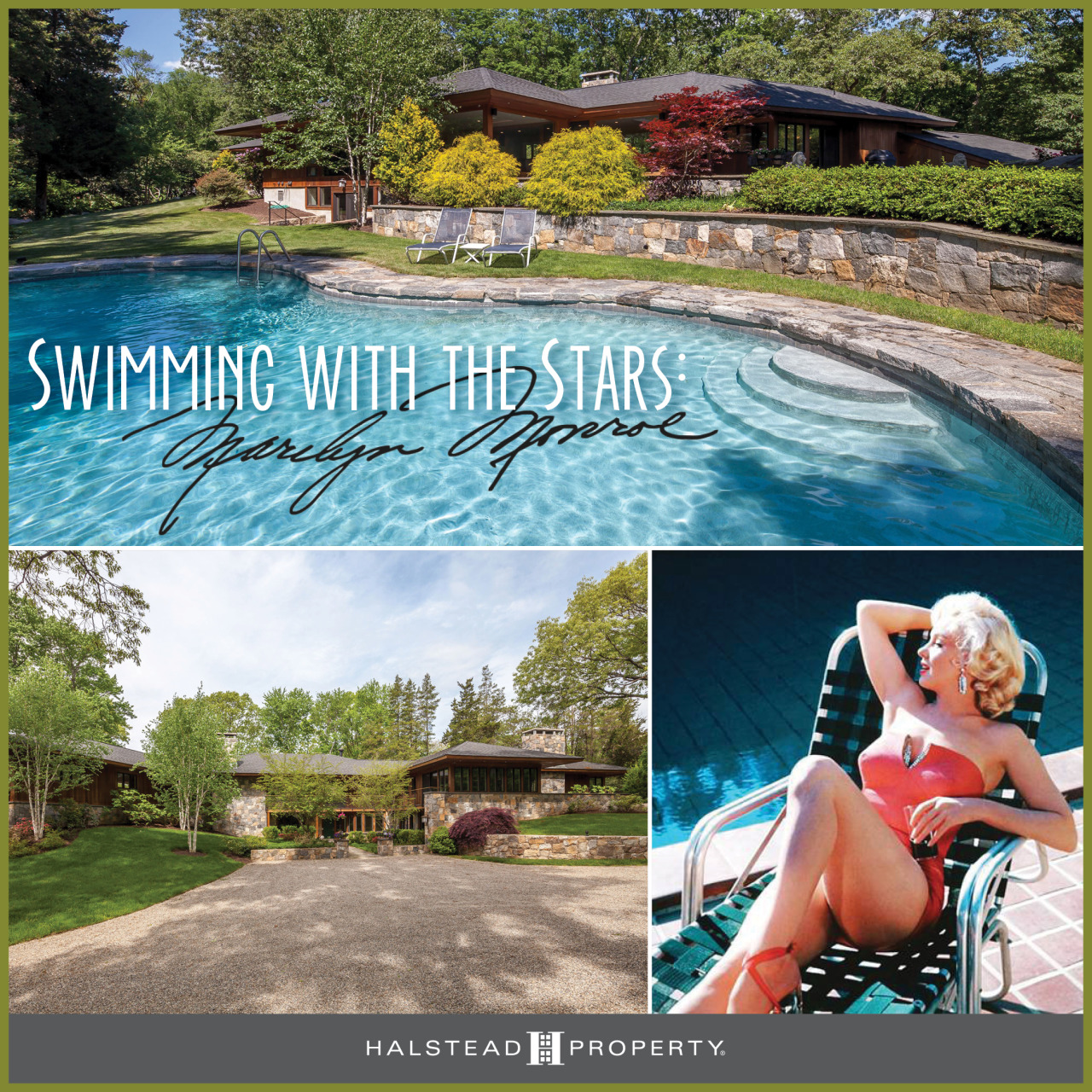 Marilyn Monroe swam here…
As did Joan Crawford, Elizabeth Taylor and a host of other famous people who frequented the weekend retreat of Jon Whitcomb – not in Hollywood as you may think, but Marilyn Monroe once combed the waters and lounged poolside...